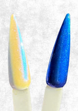 Dip Powder Blue Liquid Chrome Effect