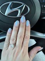 Dip Powder Blue Liquid Chrome Effect