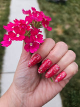 Dip Powder D1456 Rosy Goldleaf Pink Flake Dip Powder