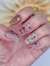 Dip Powder D1502 Birch Haven Brown Glitter Dip Powder