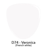 Dip Powder D74 Veronica (French White) Crème Dip Powder Pro Product 2 oz jar