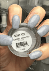 Dip Powder D758 Breckenridge Blue Shimmer Dip Powder 0.5 oz jar