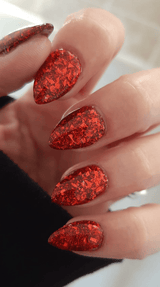 Dip Powder D760 Music Hall Red Flake Dip Powder 0.5 oz jar