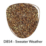 Dip Powder D854 Sweater Weather Brown Glitter Dip Powder