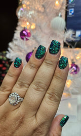 Dip Powder D992 Jaded Green Glitter Dip Powder