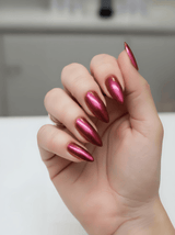 Dip Powder Red Liquid Chrome Effect