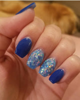 D492 Forever Blue Glitter Dip Powder