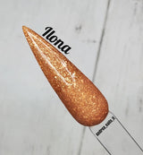 D596 Ilona Orange Glitter Dip Powder