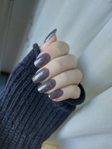 D47 Mae Black Glitter Dip Powder