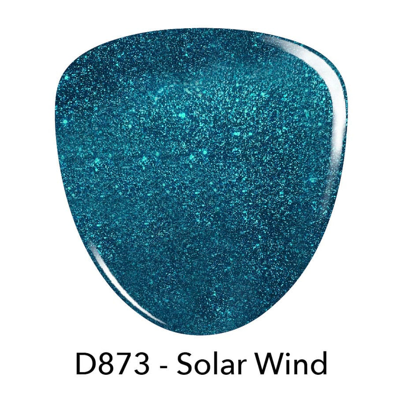 Combo Sets D873 Solar Wind Teal Glitter Polish + Dip Powder Set