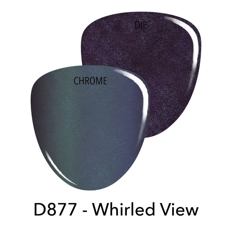 Combo Sets D877 Whirled View Purple Shimmer Polish + Dip Powder Set