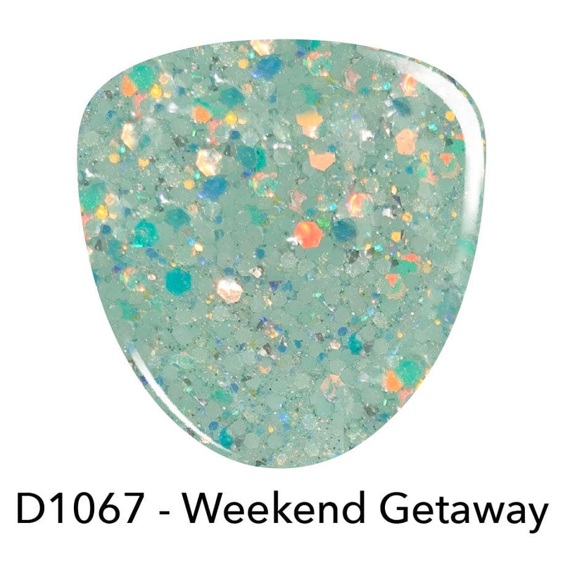 Dip Powder D1067 Weekend Getaway Green Glitter Dip Powder