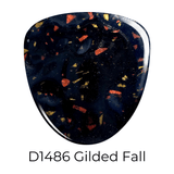 Dip Powder D1486 Gilded Fall Black Flake Dip Powder