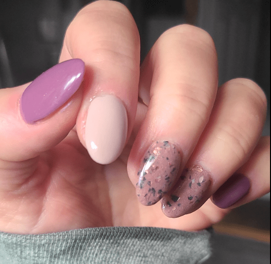 Dip Powder D1489 Midnight Blush Pink Flake Dip Powder