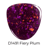 Dip Powder D1491 Fiery Plum Purple Flake Dip Powder