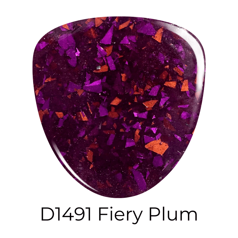 Dip Powder D1491 Fiery Plum Purple Flake Dip Powder