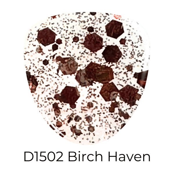 Dip Powder D1502 Birch Haven Brown Glitter Dip Powder