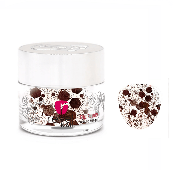 Dip Powder D1502 Birch Haven Brown Glitter Dip Powder