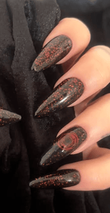 Dip Powder D305 Vixen Black Glitter Dip Powder 0.5 oz jar