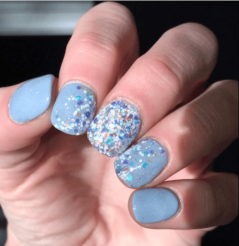 Dip Powder D463 Icicle Blue Glitter Dip Powder 0.5 oz jar