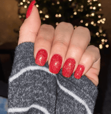 Dip Powder D534 Poinsettia (HH2) Gold Glitter Dip Powder 0.5 oz jar