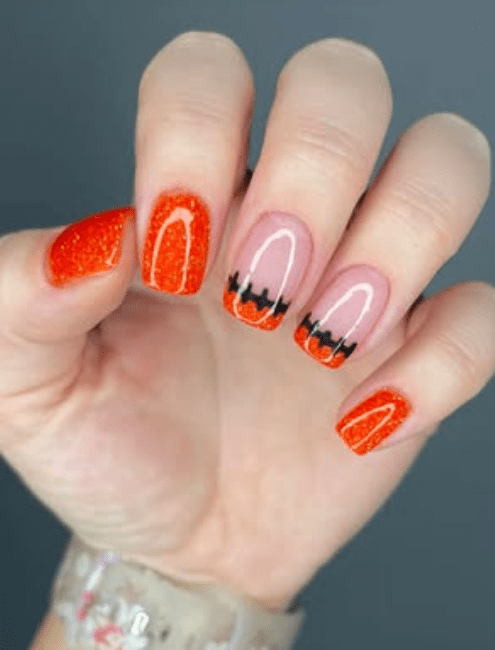 Dip Powder D635 Boo Crew Orange Glitter Dip Powder