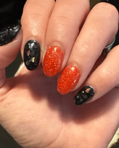 Dip Powder D635 Boo Crew Orange Glitter Dip Powder