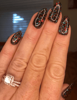 Dip Powder D647 Naughty List Black Flake Dip Powder 0.5 oz jar