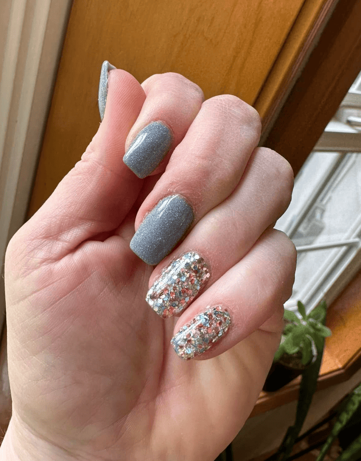 Dip Powder D758 Breckenridge Blue Shimmer Dip Powder 0.5 oz jar