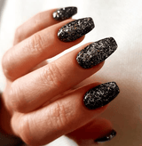 Dip Powder D762 Downtown Dancing Black Flake Dip Powder 0.5 oz jar