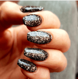 Dip Powder D762 Downtown Dancing Black Flake Dip Powder 0.5 oz jar