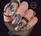 Dip Powder D762 Downtown Dancing Black Flake Dip Powder 0.5 oz jar