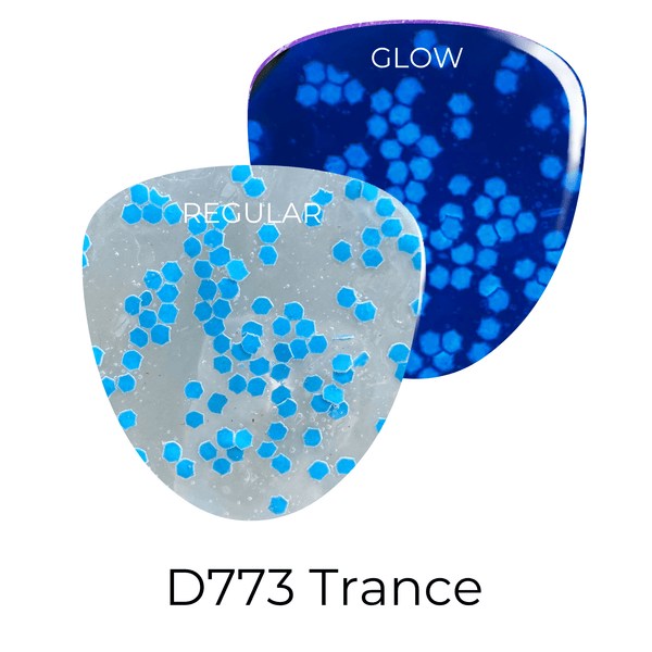 Dip Powder D773 Trance Blue Glow Dip Powder 0.5 oz jar