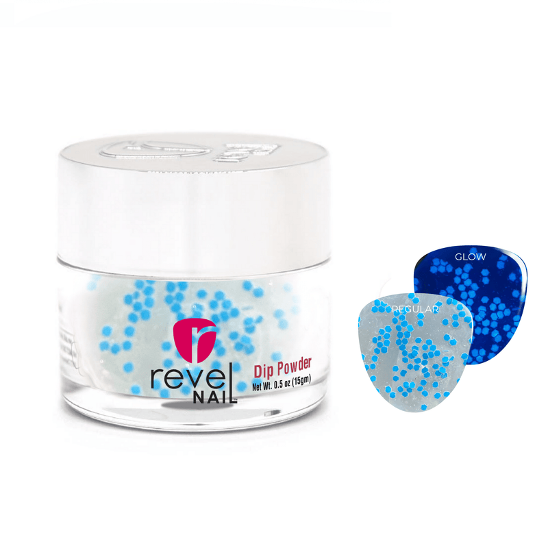 Dip Powder D773 Trance Blue Glow Dip Powder 0.5 oz jar