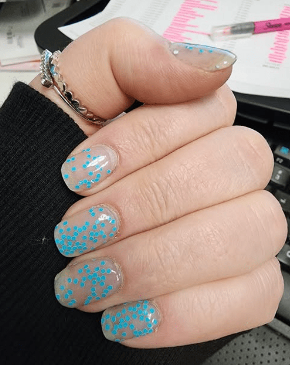 Dip Powder D773 Trance Blue Glow Dip Powder 0.5 oz jar