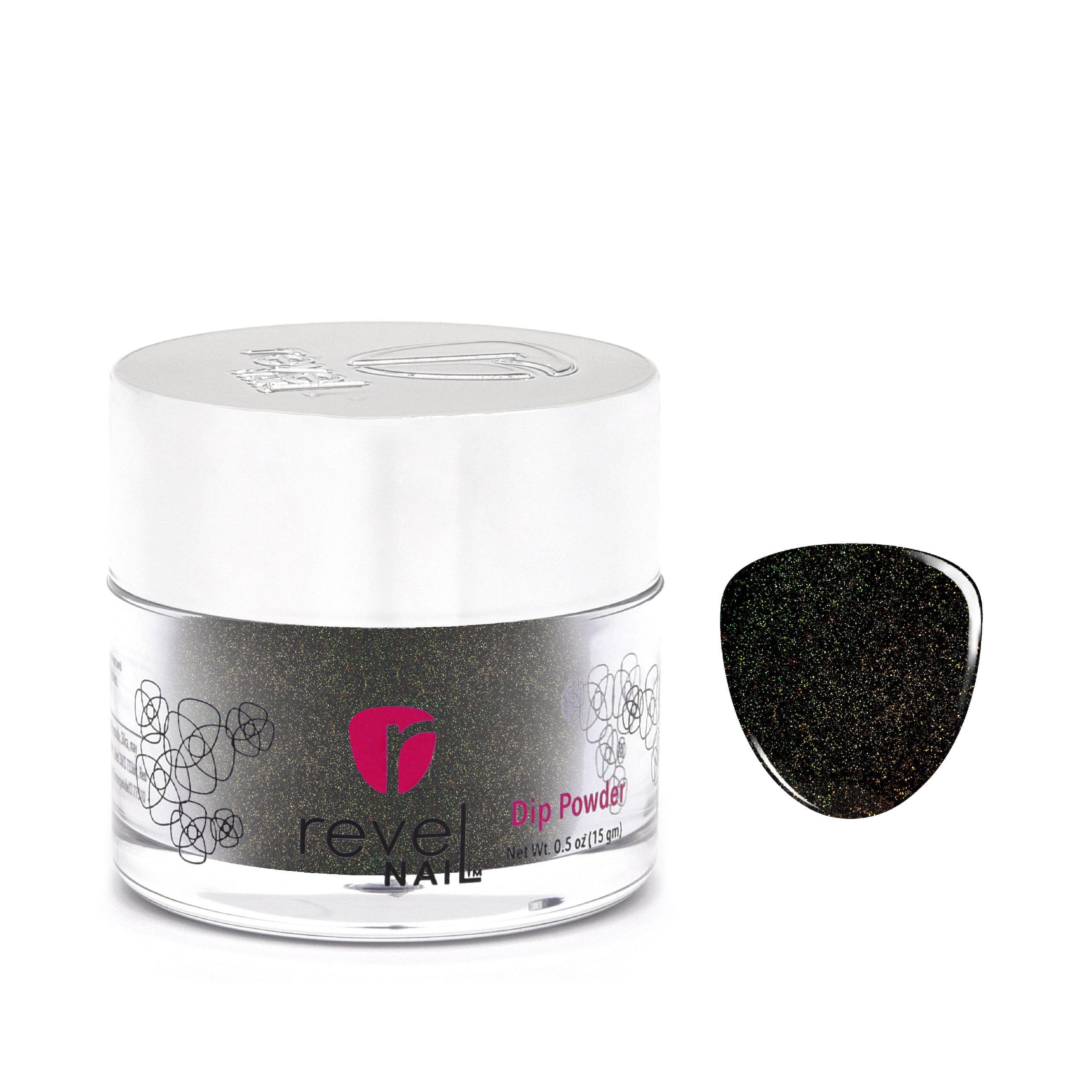 D849 Twilight Glimmer Green Glitter Dip Powder Revel Nail
