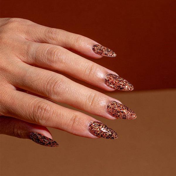 Dip Powder D854 Sweater Weather Brown Glitter Dip Powder