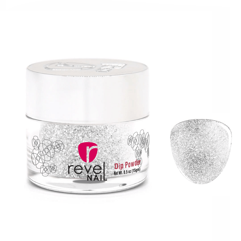 Dip Powder D882 Moonshine Silver Glitter Dip Powder