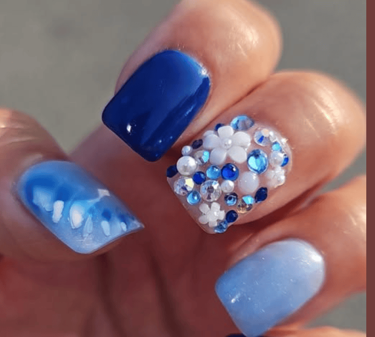 Dip Powder D910 Downpour Blue Shimmer Dip Powder