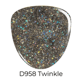 Dip Powder D958 Twinkle Black Glitter Dip powder Pro Product 2 oz