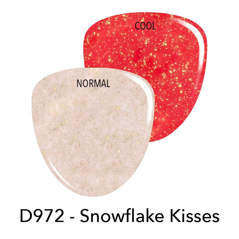 Dip Powder D972 Snowflake Kisses Red Flake Dip Powder 0.5 oz jar