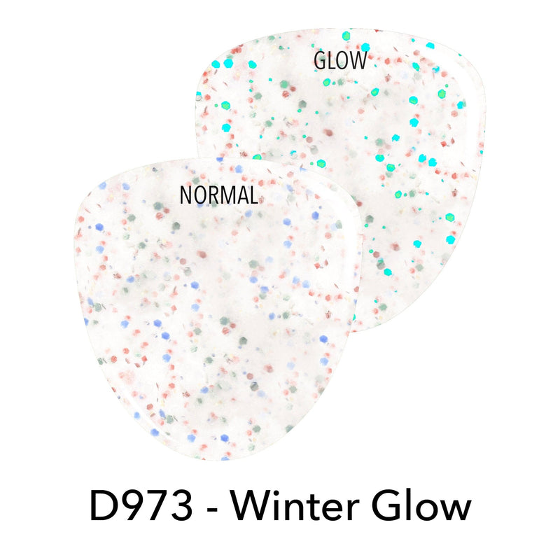 Dip Powder D973 Winter Glow White Glitter Dip Powder 0.5 oz jar