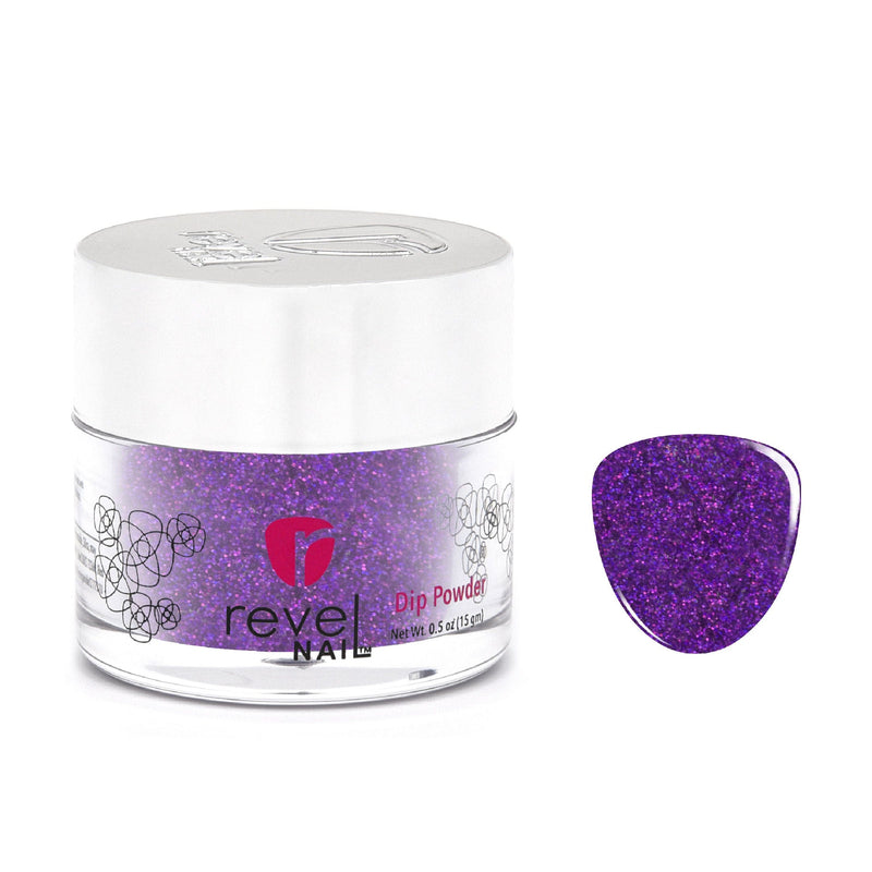 Dip Powder D990 Aspire Purple Glitter Dip Powder 0.5 oz jar