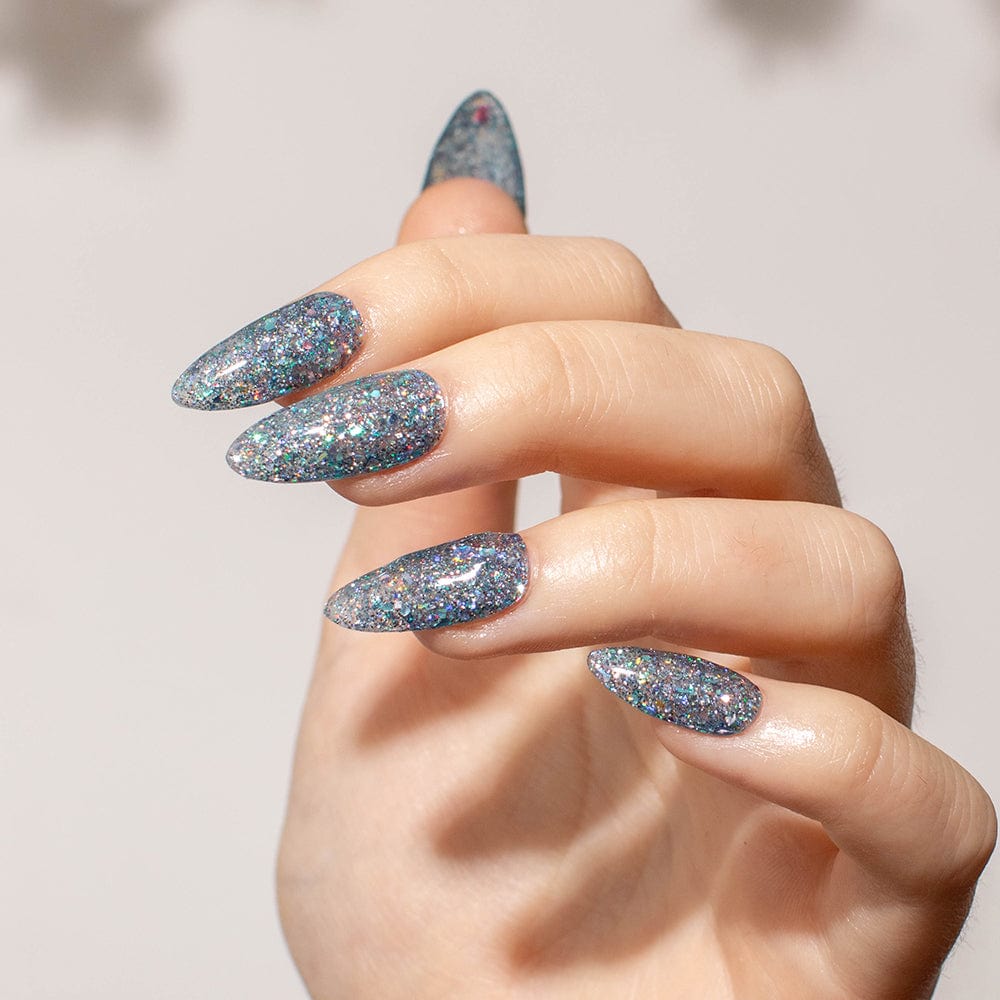 D995 Enthralled Blue Glitter Dip Powder Revel Nail