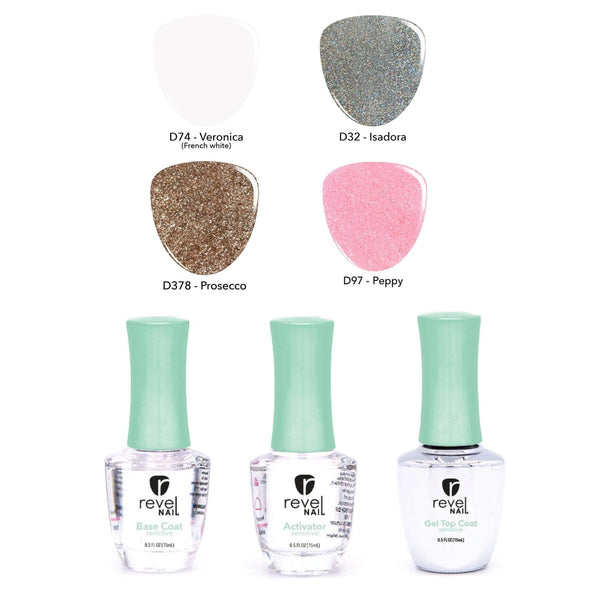 Dip Powder Glitter Glam - Sensitive | Four Color Dip Powder Starter Kit
