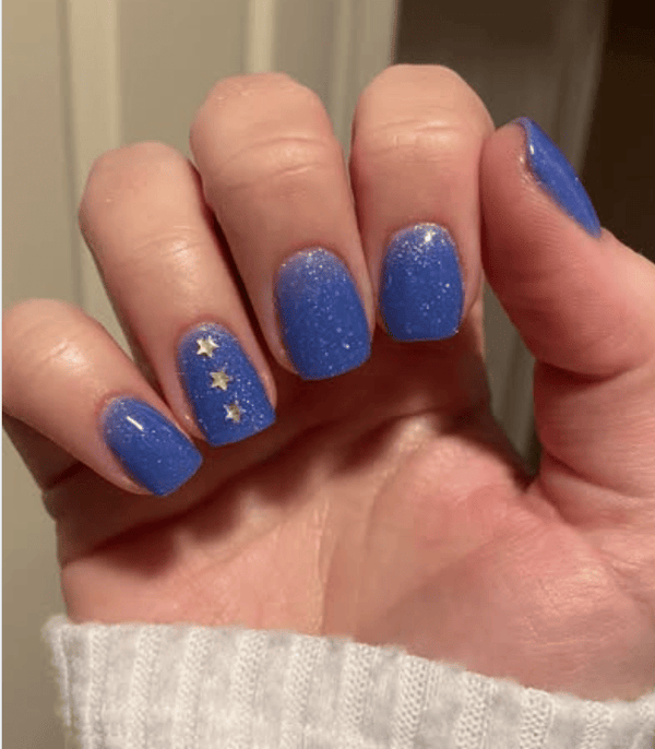 Dip Powder Lit Up Blue Glow Dip Powder