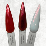 Dip Powder Red Liquid Chrome Effect