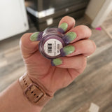 D749 Frank's Bride Purple Green Glitter Dip Powder