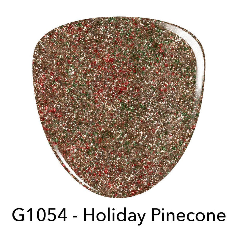 Gel Polish G1054 Holiday Pinecone Gold Glitter Gel Polish