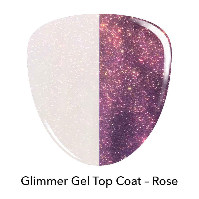 Gel Polish Rose Pink Glimmer Gel Top Coat